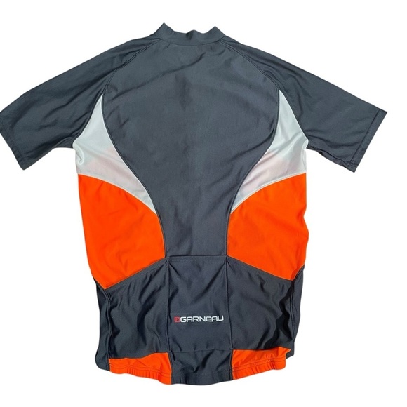 LG Louis Garneau Dark Gray Orange 1/2 Zip Men’s Cycling Jersey Sz M - Picture 2 of 7